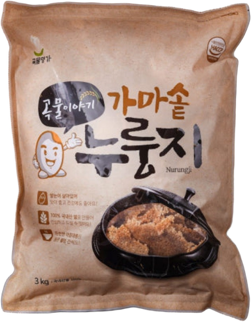 곡물명가 가마솥 누룽지 450g HACCP 인증 국내산쌀 100% 간편한 간식 숭늉 즉석식품, 1개, 3kg