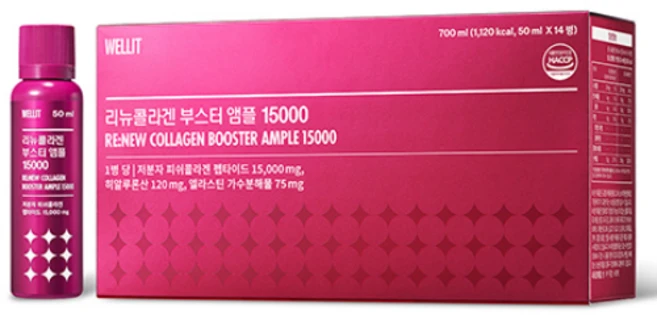 웰릿 정품 리뉴콜라겐 부스터 앰플 15000 14p, 700ml, 1개 - 쿠팡