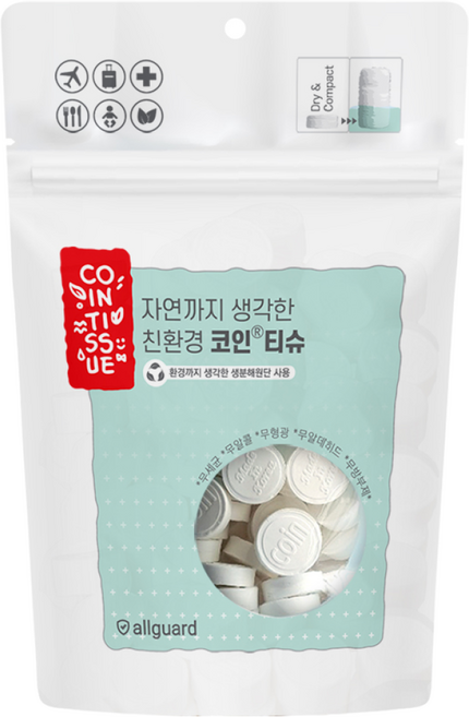 올가드 친환경 코인티슈 파우치형, 100개입, 1개