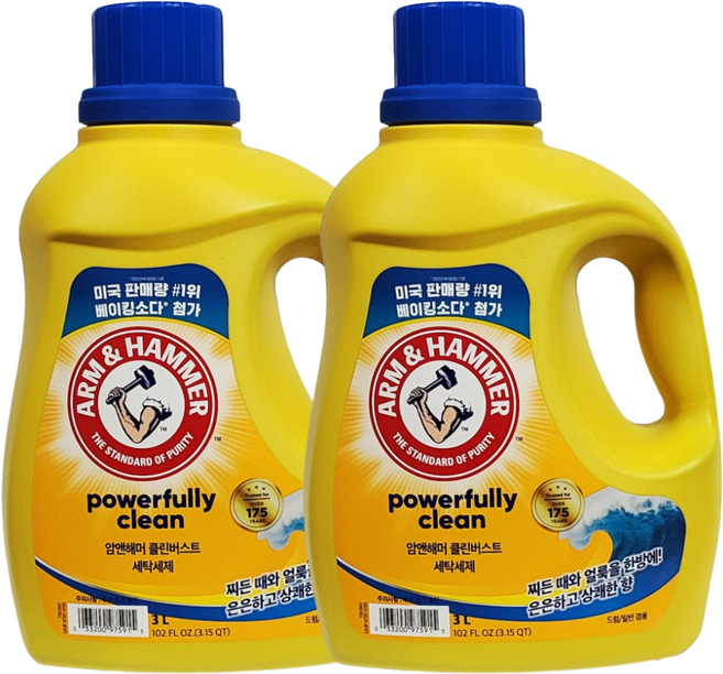 암앤해머 클린버스트 세탁세제 본품 은은하고 상쾌한 향, 3L, 2개