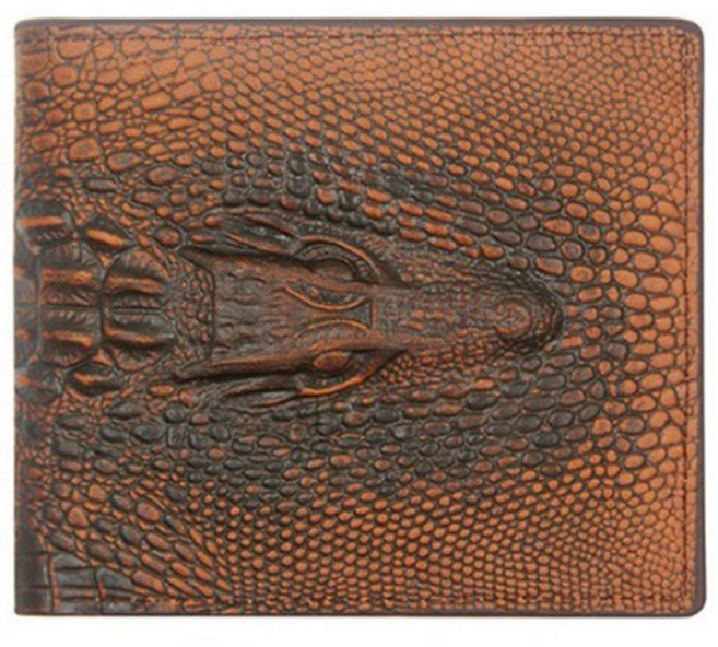 악어머리문양 PU 가죽 반지갑