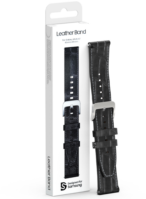 삼성 갤럭시 워치 레더 밴드 스트랩, 블랙, 1개
