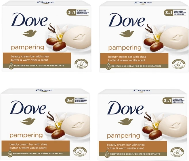 도브 뷰티 바 쉐어버터 비누 90g, 100g, 4개 - 쿠팡