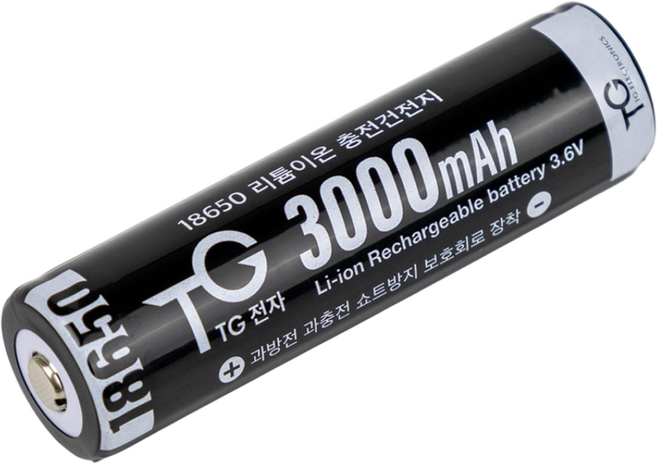 TG전자 고방전 18650 배터리 3000mAh 리튬이온 충전 건전지, 1개, 1개입