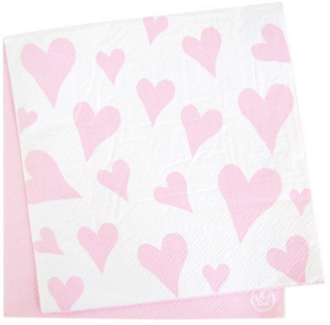 피플스파티 파티 냅킨 하트, 1개, 60개, 핑크