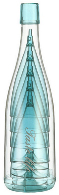 캠핑 파티용 휴대용 와인잔 컵 세트 분리형 보관병, 1세트, 하늘