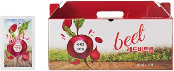100% 국내산 무안황토랑 레드비트즙 30팩 / 산지 직배송 / 해풍과 게르마늄이 풍부한 무안황토밭에서 재배한 레드비트로 제조/ 겉껍질까지 함께 저온에서 장시간 착즙 / 무첨가제품, 1개, 60팩, 100ml