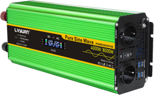 루앤 순수정현파 LCD 인버터 60hz 220V 캠핑용 차량용 차박 한국형 KC인증, 그린 용량 8000W 전압 12V, 1개