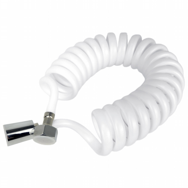 스프링 샤워호스 코일호스 욕실 베란다 화장실청소, 황동 스프링호스 화이트 3.5M, 1개, 화이트