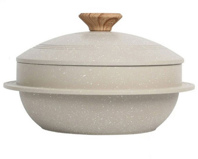 귀월미 인덕션 뚝배기 가마솥 화이트, 1개, 24cm