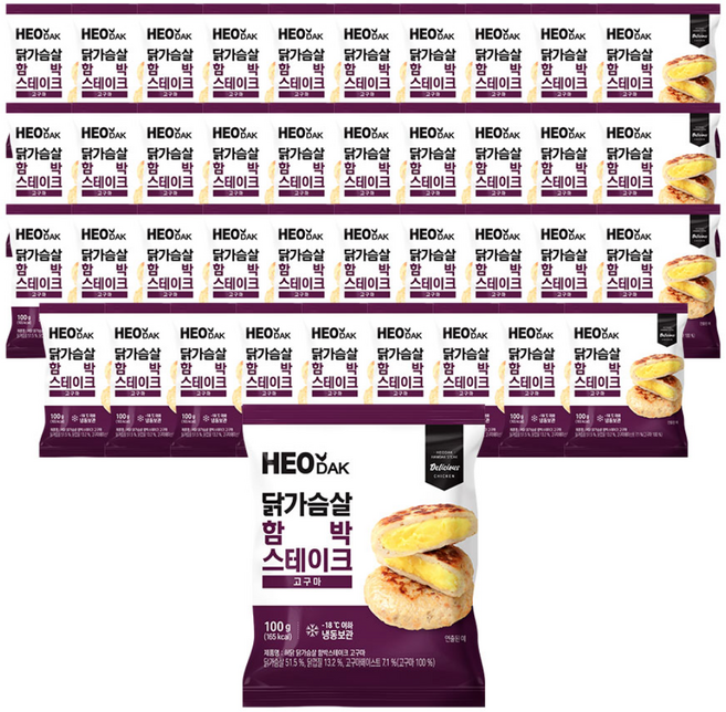 허닭 닭가슴살 함박스테이크 고구마 100g, 40개