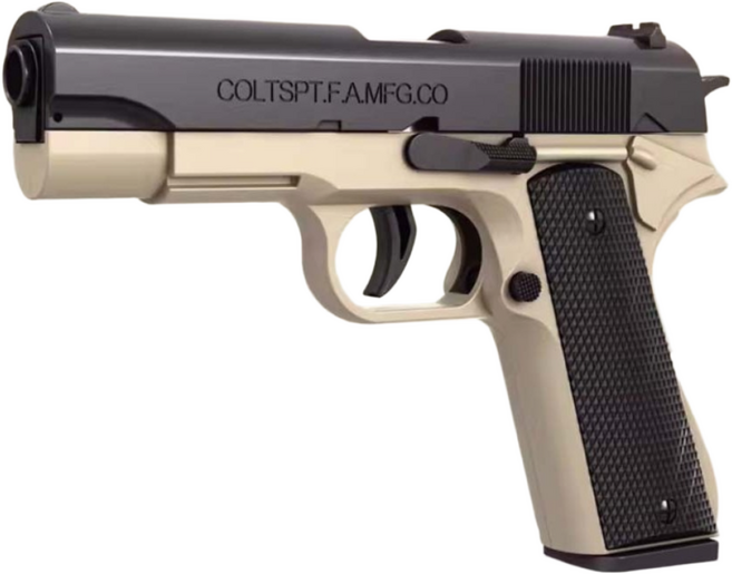 M1911 탄피배출 자동 연발 너프건 권총 MJS JOYFUL, 블랙, 1세트