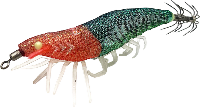 FST 25년 우마이 리얼 새우에기 60mm 전체uv+야광 애기 축광 실리콘 다리 완벽수평 침강 쉬림프 에기 갑오징어 쭈꾸미 한치에기, 1개, 5g, 02번 수박