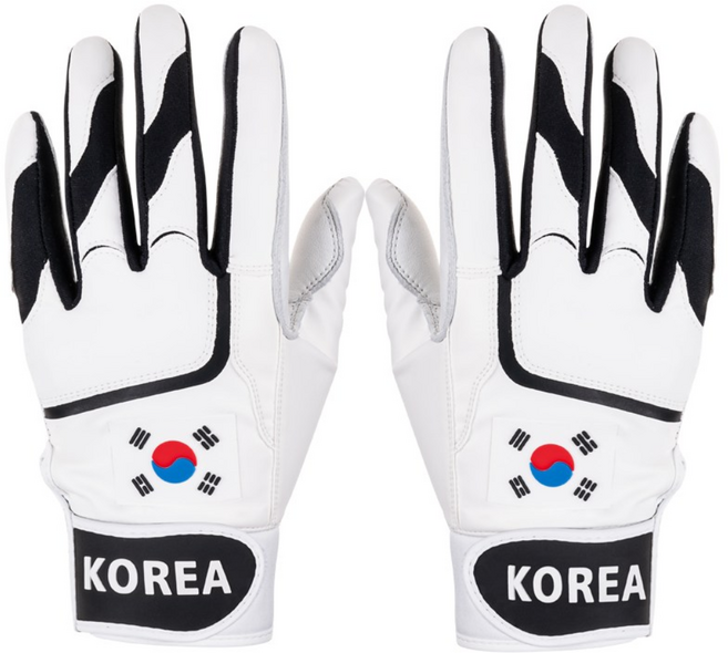 업셋 국가대표 태극기 양피 배팅장갑, 1세트, 코리아로고_블랙