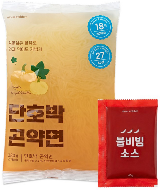 슬로우래빗 단호박 곤약면+매콤비빔소스 포함, 10개, 180g