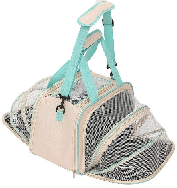 제너텍 반려동물 접이식 캐리어 이동가방 이동장 양면 확장형 숄더백 반려견 가방 유모차 휴대용 대용량, 1개, 혼합색상
