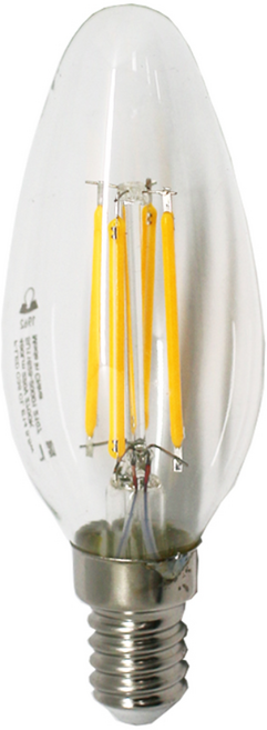 일광 LED 촛대구 5.5W 전구색 C35 E14 E17 디밍 램프 장식용 조광기가능 노란빛 무드조명 샹들리에 미니램프 소형전구 꼬마전구 프레임촛대구대체, 1개