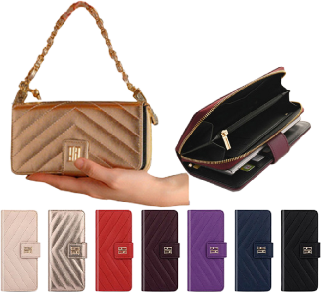 카루소 V라인 지퍼 슬라이드 다이어리 휴대폰 케이스