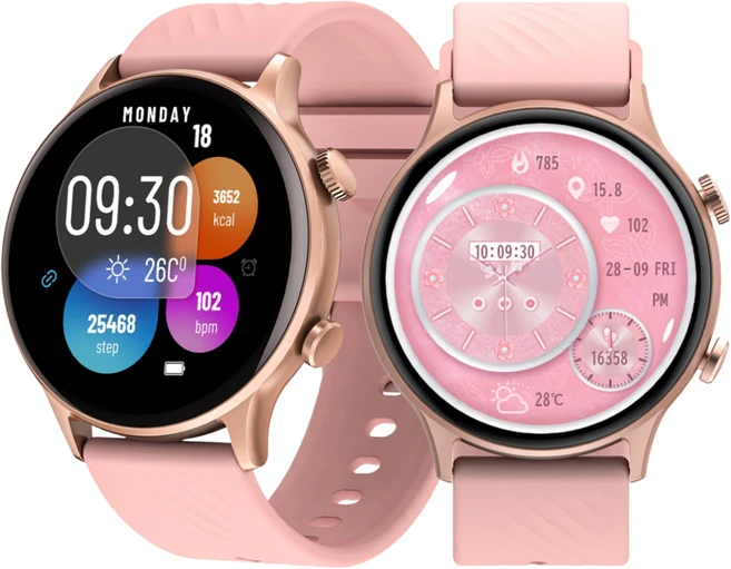 Seefer 통화가능 스포츠스마트워치 | 원형화면 방수 운동시계 | 심박수 혈중산소 100종이상 스포츠모드 활동량 메시지알림 블루투스 | 남녀공용 실리콘밴드 러닝등산용, 분홍색, 4.6cm, GPS + 블루투스 - 쿠팡