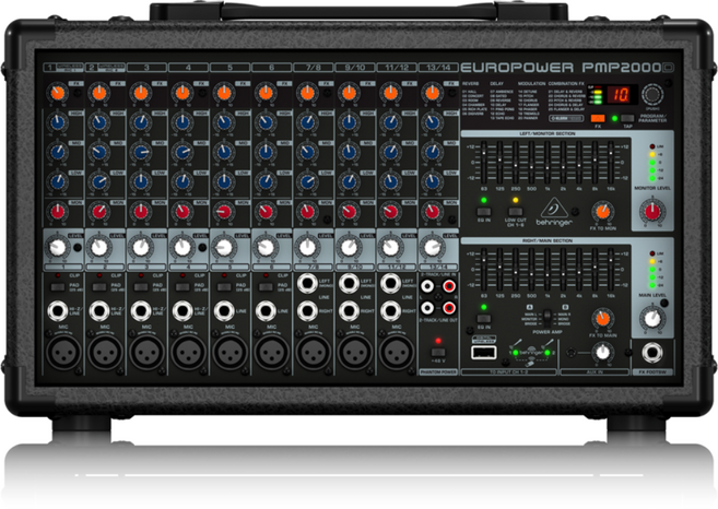베링거 PMP2000D 파워드 믹서 앰프 2000W 클락테크닉 팬텀파워, BEHRINGER PMP2000D
