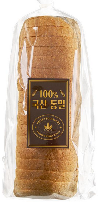 밀레또 100% 통밀빵 국산 발아통밀 통밀식빵, 2개, 580g