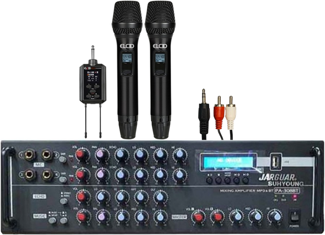 서영엔터테인먼트 업소용 노래방앰프 쟈가 PA-308BT 국산 2체널 블루투스/USB/MP3 SM, 선택3) 앰프+2체널무선마이크