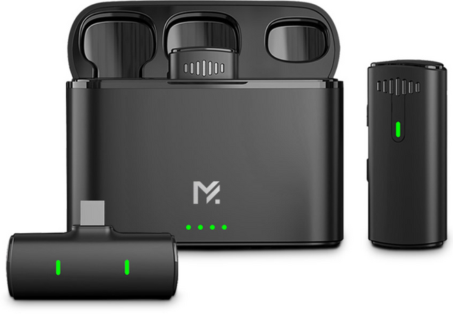 미라클엠 무선 스마트폰 핀마이크, M20RW, 블랙