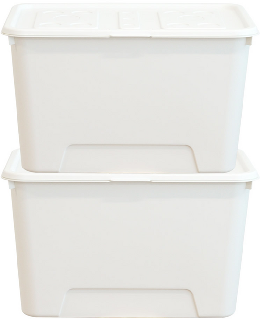 보노하우스 탑백 리빙박스, 화이트, 2개