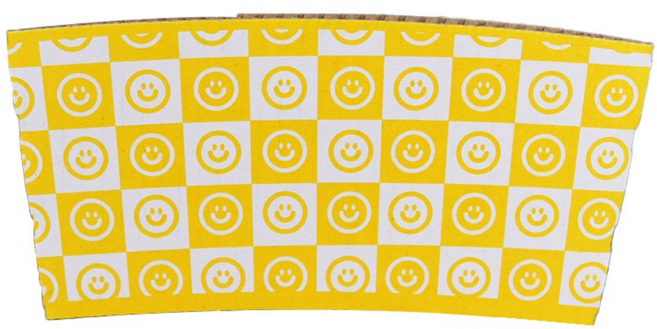 포담팩 카페테이크아웃 종이컵홀더 92파이 98파이 멀티 노랑스마일, 1개