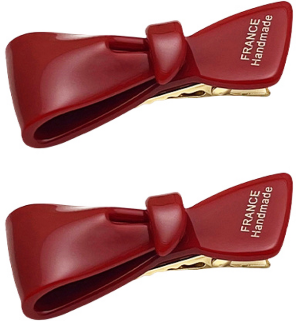 행운의 빨간색 헤어핀 고급스러운 클립 앞머리 핀 일자 핀 스프링 핀 좋아하는 사람에게 새해 선물을 주다 새해 복 많이 받으세요 France Handmade