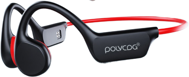 POLVCDG X7 골전도 이어폰 IPX8 32GB Bluetooth 5.3 무선 수영 이어폰 마이크 방수 스포츠 피트니스, Black Red
