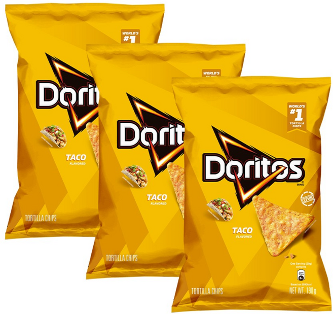 (해외판)_도리토스 타코맛 또띨라 칩 190g x 3개