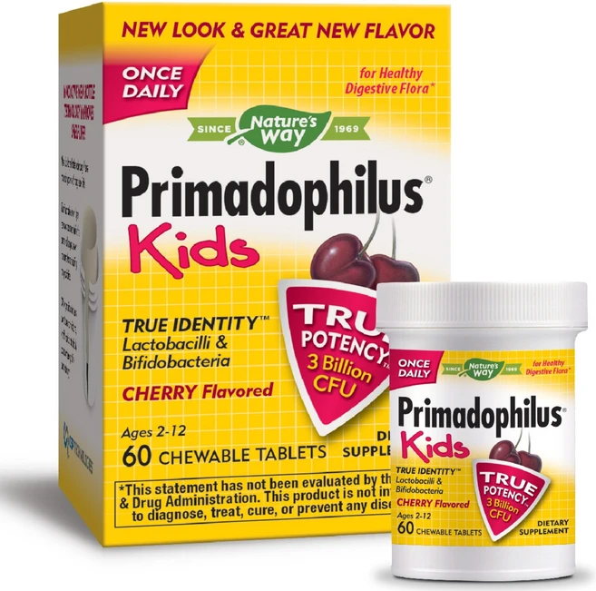 네이쳐스웨이 프리마도필러스 유산균 어린이용 츄어블 타블렛 체리맛, 60정, 1개 - 쿠팡