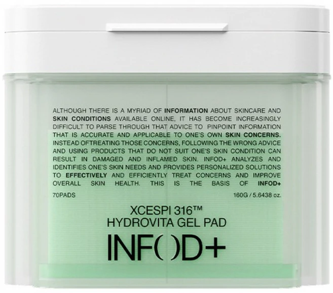 인포디플러스 엑세스피316 하이드로비타 모공 겔 패드 비타민나무수 77% 진정 카밍 시카 기미 잡티 흔적 토닝 화이트닝, 1개, 70매입 - 쿠팡