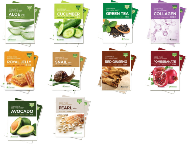 파스쿠치 굿페이스 에코 마스크 시트 10종 세트 100매