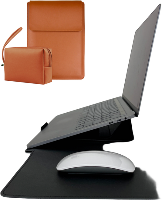 리에트 노트북 파우치 거치대 패드 겸용 맥북 LG그램 삼성 케이스, 브라운, 1개