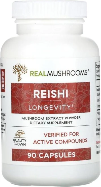 Real Mushroom 영지 버섯추출물 베타글루칸 트리테르페노이드 90정, 1개 - 쿠팡