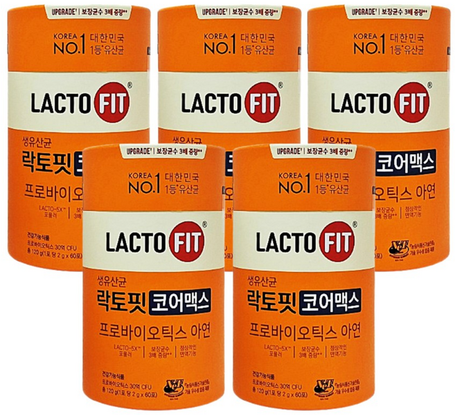 락토핏 종근당건강 생유산균 코어맥스, 120g, 5개
