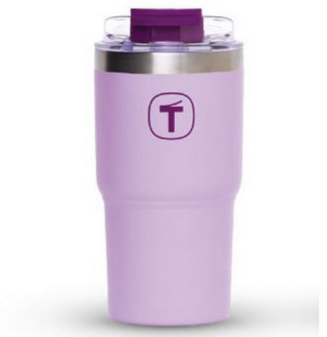 타파웨어 빅 T 텀블러 더블 드링크 보온 컵 대용량 신제품, 630ml 퍼플, 1개