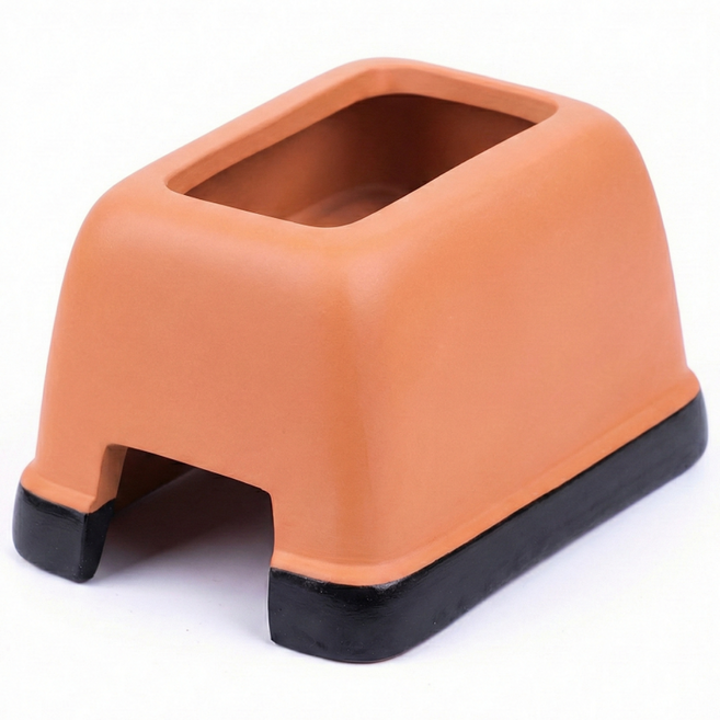 수도 습식은신처 중사이즈 파충류 습도조절, 1개, 황토색