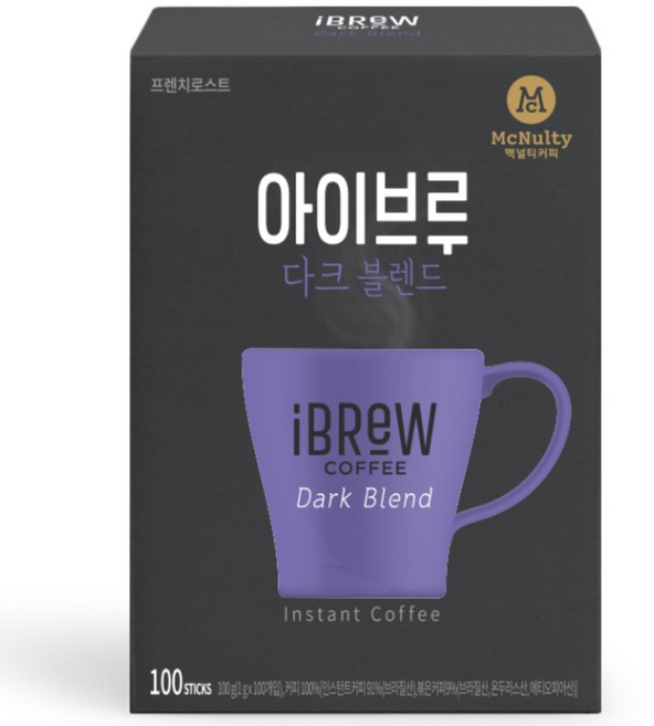 아이브루 블랙커피 다크 블렌드 1g 100개입(소비기한임박 26년07월11일), 1개, 100개입