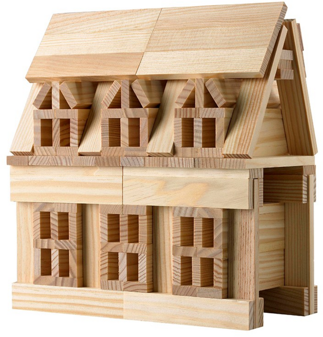 원목 카프라블록 300피스 빌딩블럭 쌓기나무, 1개