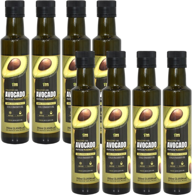 아임 최상급 HASS품종 100% 엑스트라버진 아보카도오일, 8개, 250ml