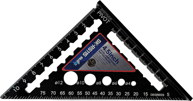 네이쳐툴 알루미늄 제도용 목공 삼각자 스피드스퀘어 목수 각자 직각자, 1개, 4.5인치