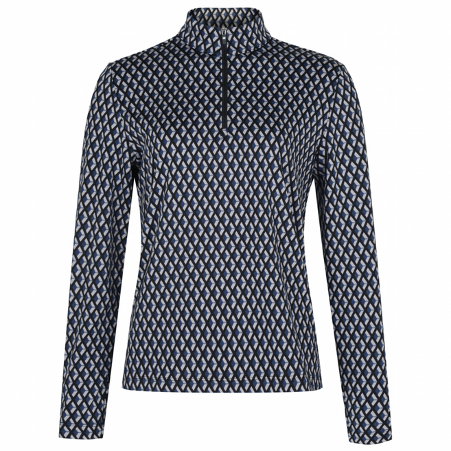 아날도바시니 골프 여성 하프집업 패턴 긴팔티셔츠