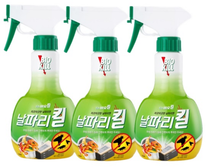 동성 비오킬 (날파리킬) 370ml (3개) / 초파리 나방파리 하수구 파리 음식물쓰레기 파리, 3개