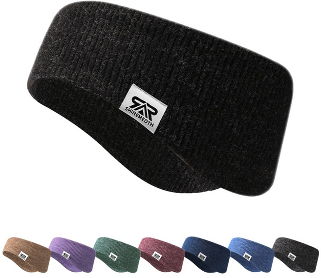 겨울 스키 스포츠 방한 러닝 귀마개 헤어밴드, 블랙, 1개