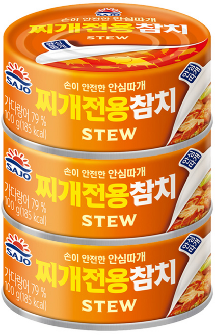 사조 안심 찌개전용참치, 100g, 3개