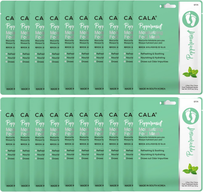 매직브라이트 촉촉한 발팩 겨울 보습 각질제거 풋팩 수분공급 양말 홈케어 풋마스크팩, 페퍼민트 발팩, 2개, 10매, 14g
