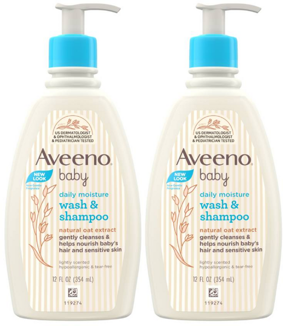 아비노베이비 데일리 모이스춰 워시 & 샴푸, 354ml, 2개